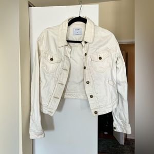 Cropped Off-White Jean Jacket